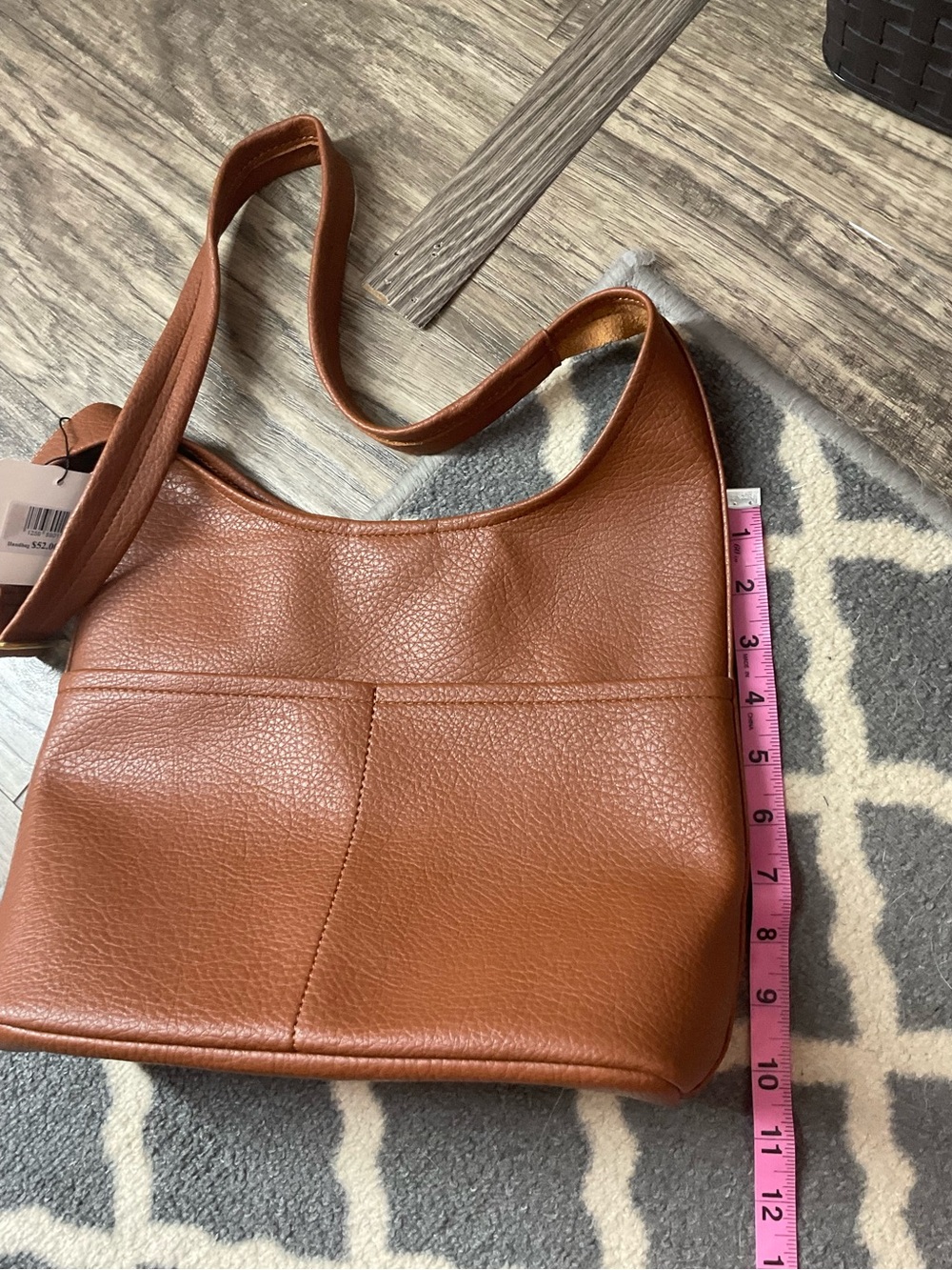 Pretty Persuasions Cognac Pebbled Hobo Bag